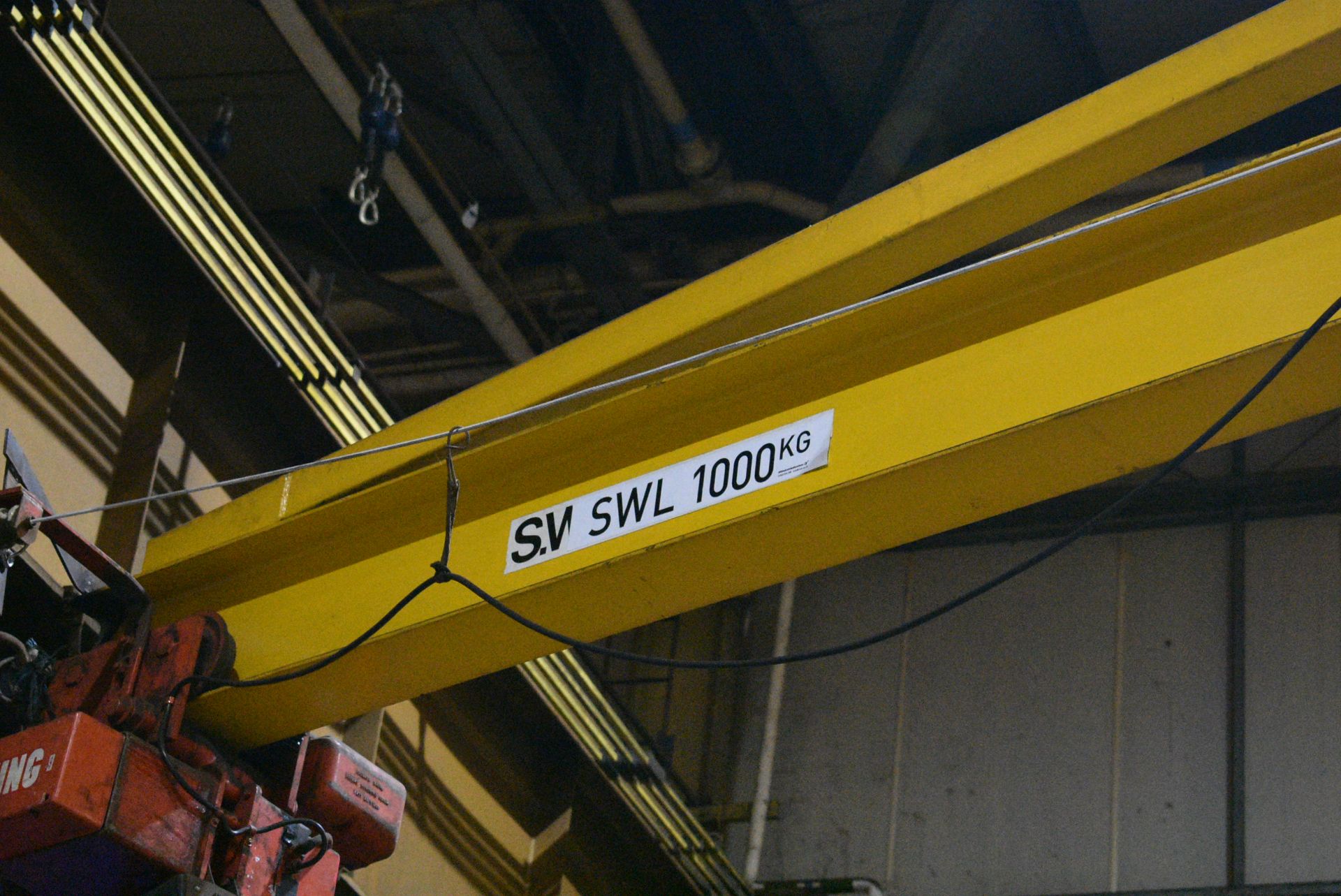 1 ton PILLAR JIB CRANE, with King chain block and - Image 6 of 10