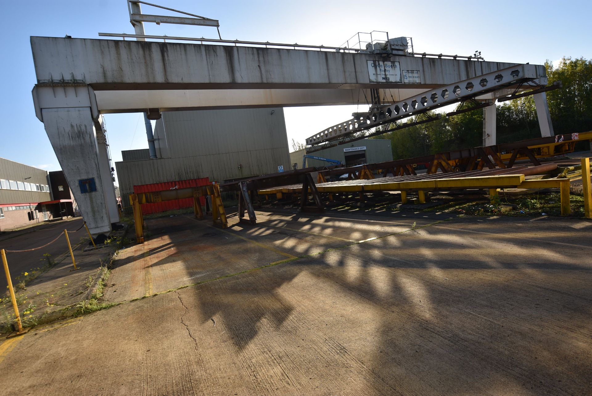 NEI 15 ton SWL TWIN GIRDER OVERHEAD GANTRY CRANE, - Image 2 of 7