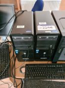 Two Zoostorm 9876-0647/A i7 and HP Z240 SFF i7 Desktop Personal Computers (hard disk removed or