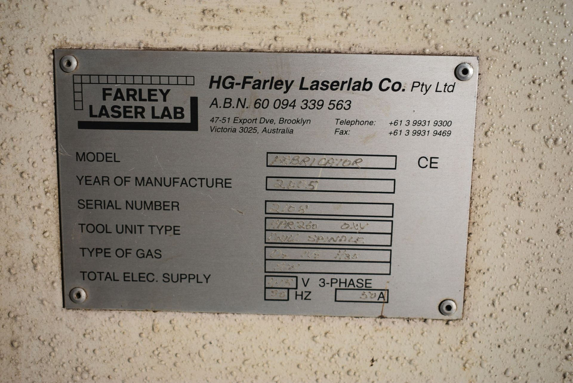 Farley Laserlab Fabricator HPR260 CNC Plasma Cutti - Image 6 of 10