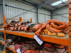 Quantity of Round Sling & Web Sling, SWL 10 ton, various lengths as set out on one shelf of