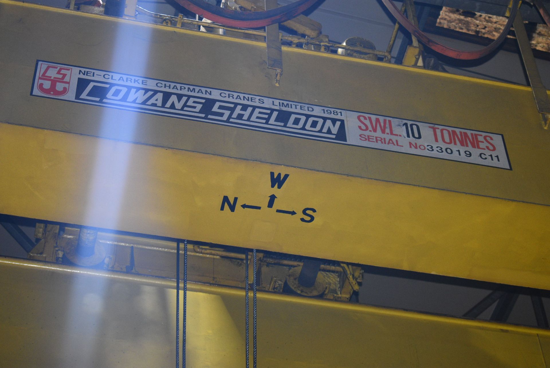 Cowans Sheldon Twin Girder 10 ton SWL Overhead Tra - Image 6 of 7