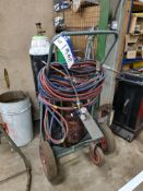 Three Wheel Gas Bottle Trolley, with welding torch and cable (gas bottles excluded)Please read the