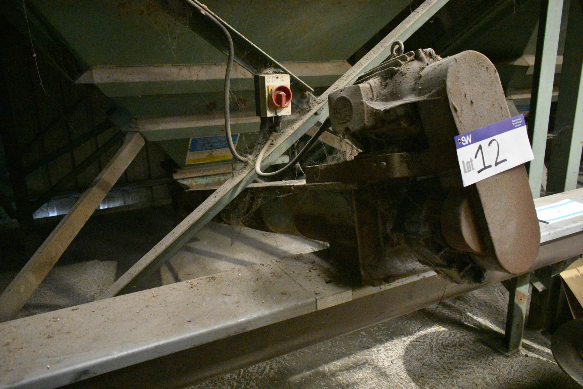 Approx. 150mm dia. Inclined Screw Conveyor, approx. 2.2m long, fitted electric motor, shaft - Image 2 of 3