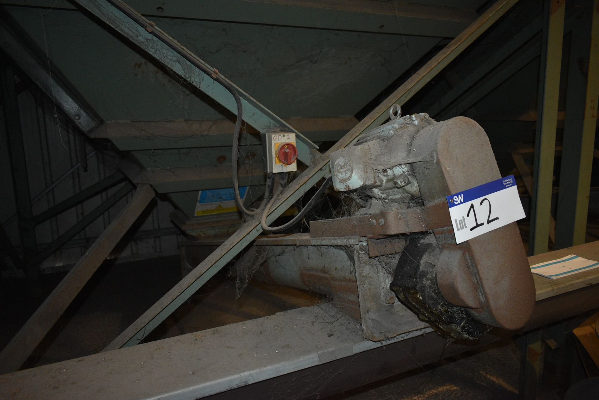 Approx. 150mm dia. Inclined Screw Conveyor, approx. 2.2m long, fitted electric motor, shaft - Image 3 of 3