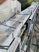 Carier 400mm dia. GALVANISED STEEL CASED SCREW CONVEYOR, approx. 13.3m long, with electric motor,