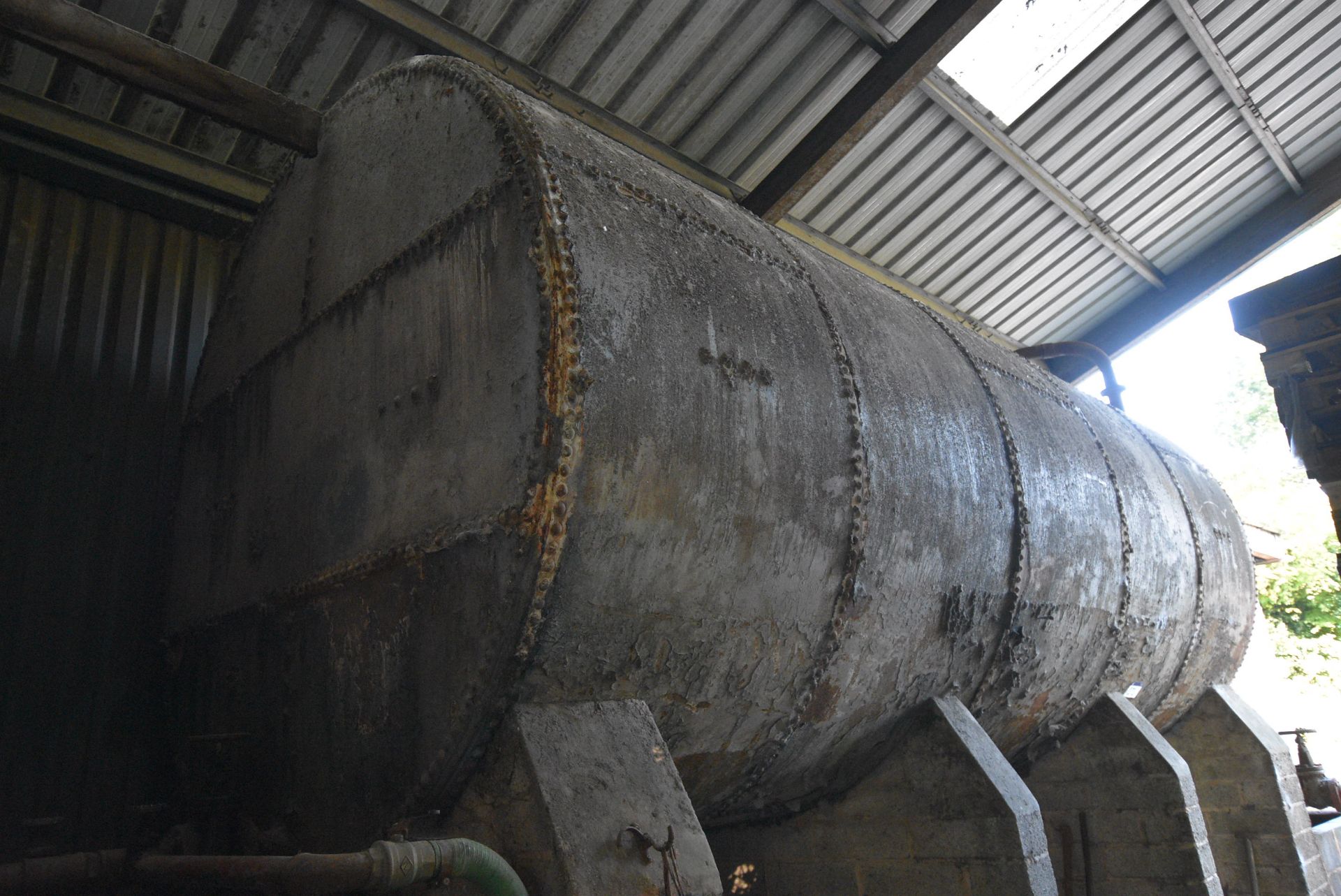 Horizontal Rivetted Molasses Storage Tank (understood to have a capacity of 45 tons), approx. 2.4m - Image 3 of 3