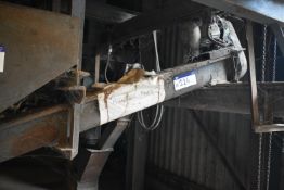 150mm dia. Inclined Auger Conveyor, approx. 2.1m long, with geared electric motor drive and one