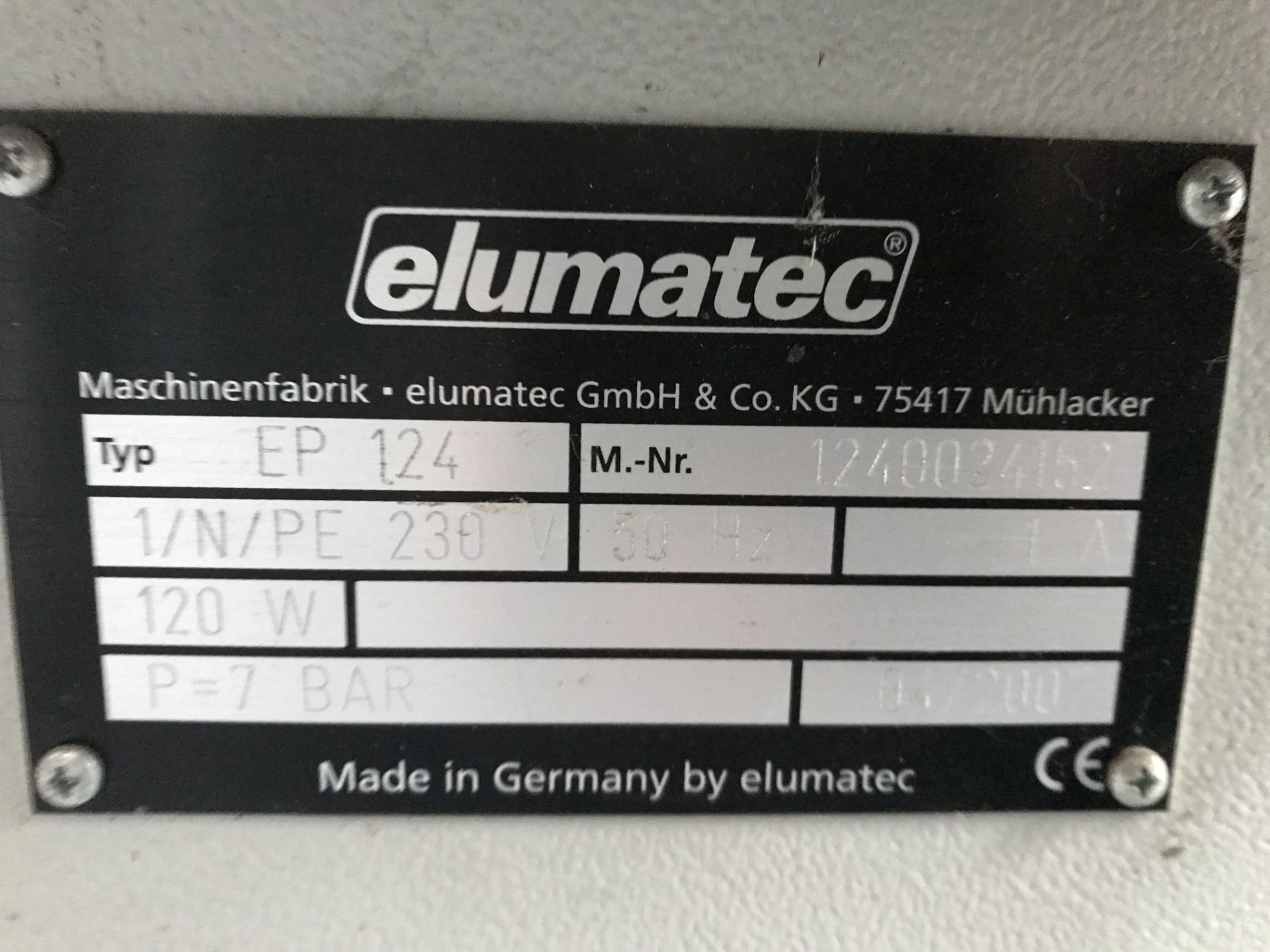 Elumatec EP124 Corner Crimping Machine, machine no. 1240024152, year of manufacture 2007Please - Image 3 of 3