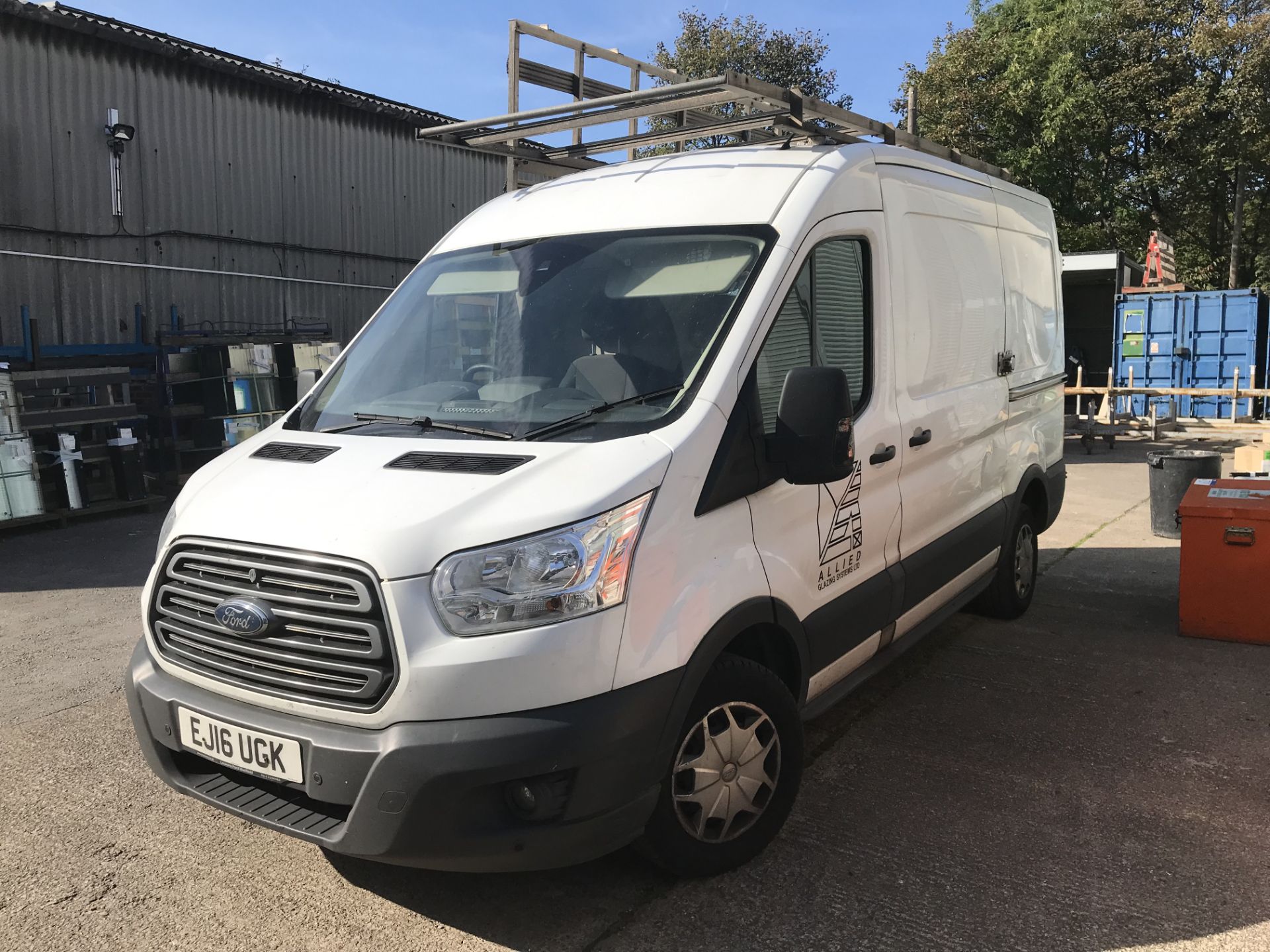 Ford Transit 290 2.2 TDCi 125ps H2 TREND VAN, with fitted glass rack, registration no. EJ16 UGK,