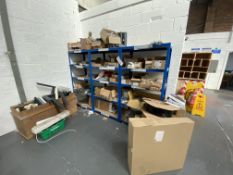 Quantity of Assorted Window Frame Fittings & Brackets, as set out on stock rack and in crate (