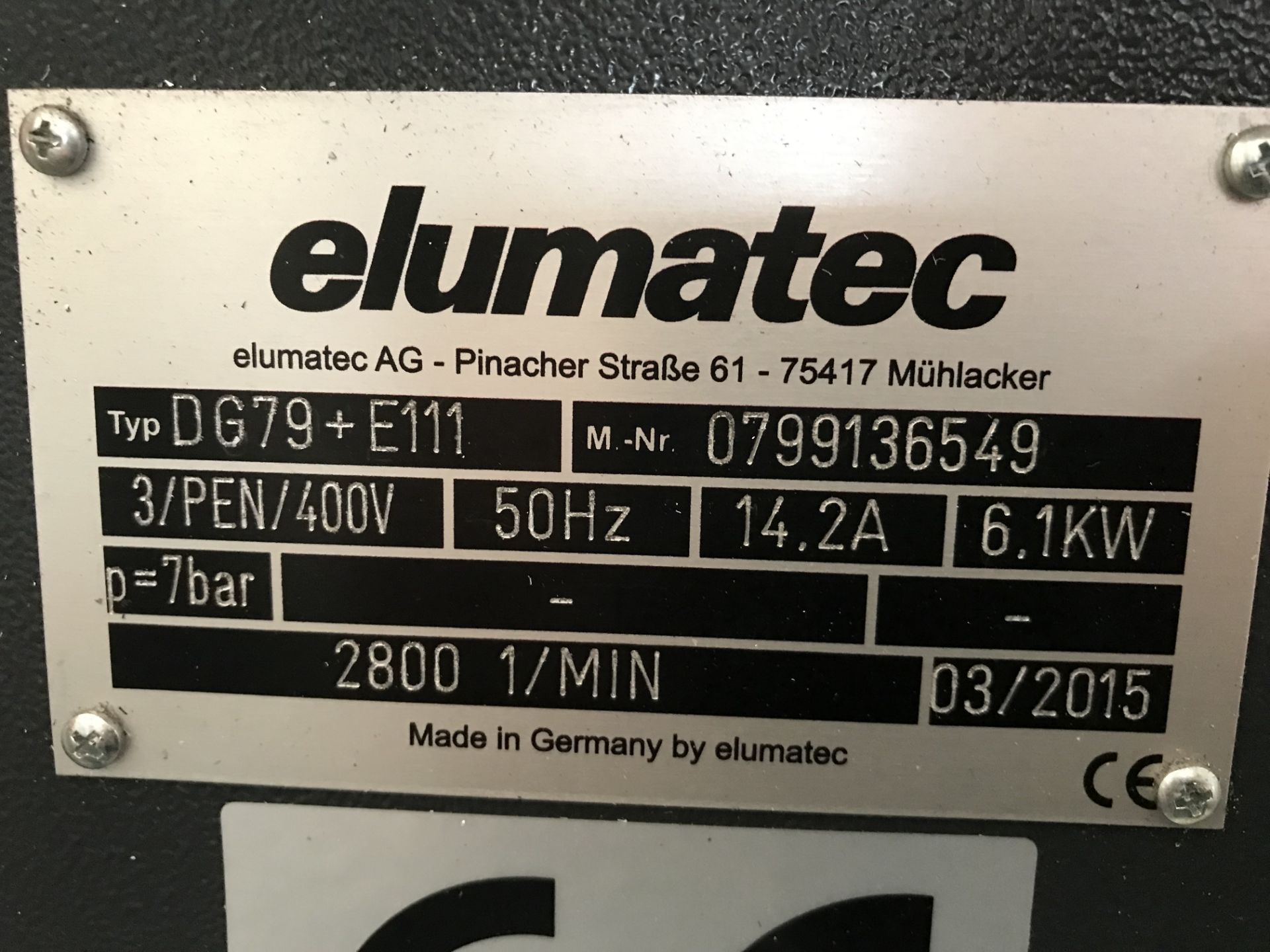 Elumatec DG79 + E111 TWIN MITRE SAW, machine no. 0799136549, year of manufacture 2015 (Please - Image 3 of 3