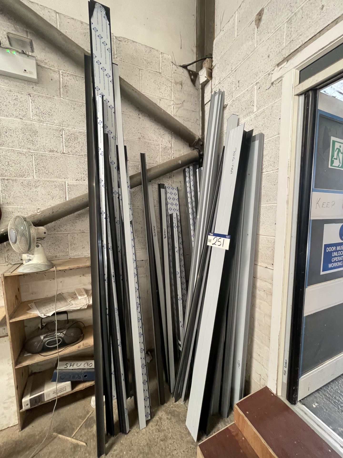 Assorted Lengths of Aluminium Glazing Profile, as set out against wallPlease read the following