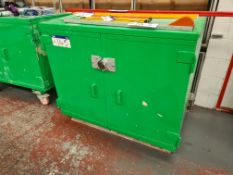 Steel Mobile Double Door Storage Cabinet, approx. 1.35m x 800mm x 1.2mPlease read the following