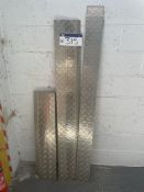 Assorted Lengths of Aluminium Chequer Plate, as set out against wallPlease read the following