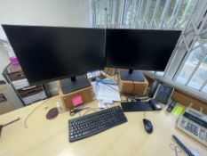 Two Acer Flat Screen Monitors, with two keyboards, mouse and HP docking stationPlease read the