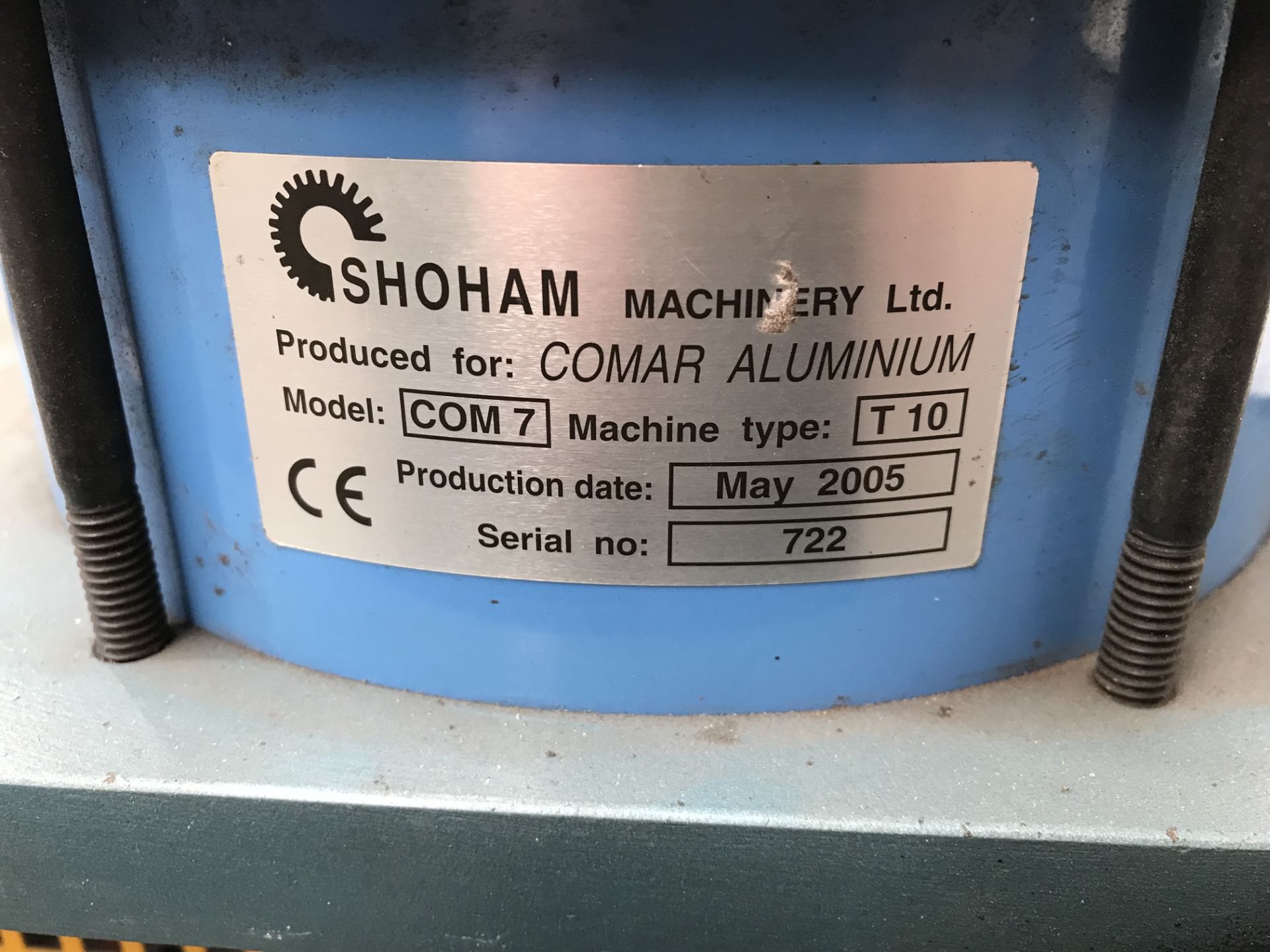 Shoham Pneumatic Punch Tool, Model COM7 Type T10, serial no. 722, year of manufacture 2005Please - Image 2 of 2