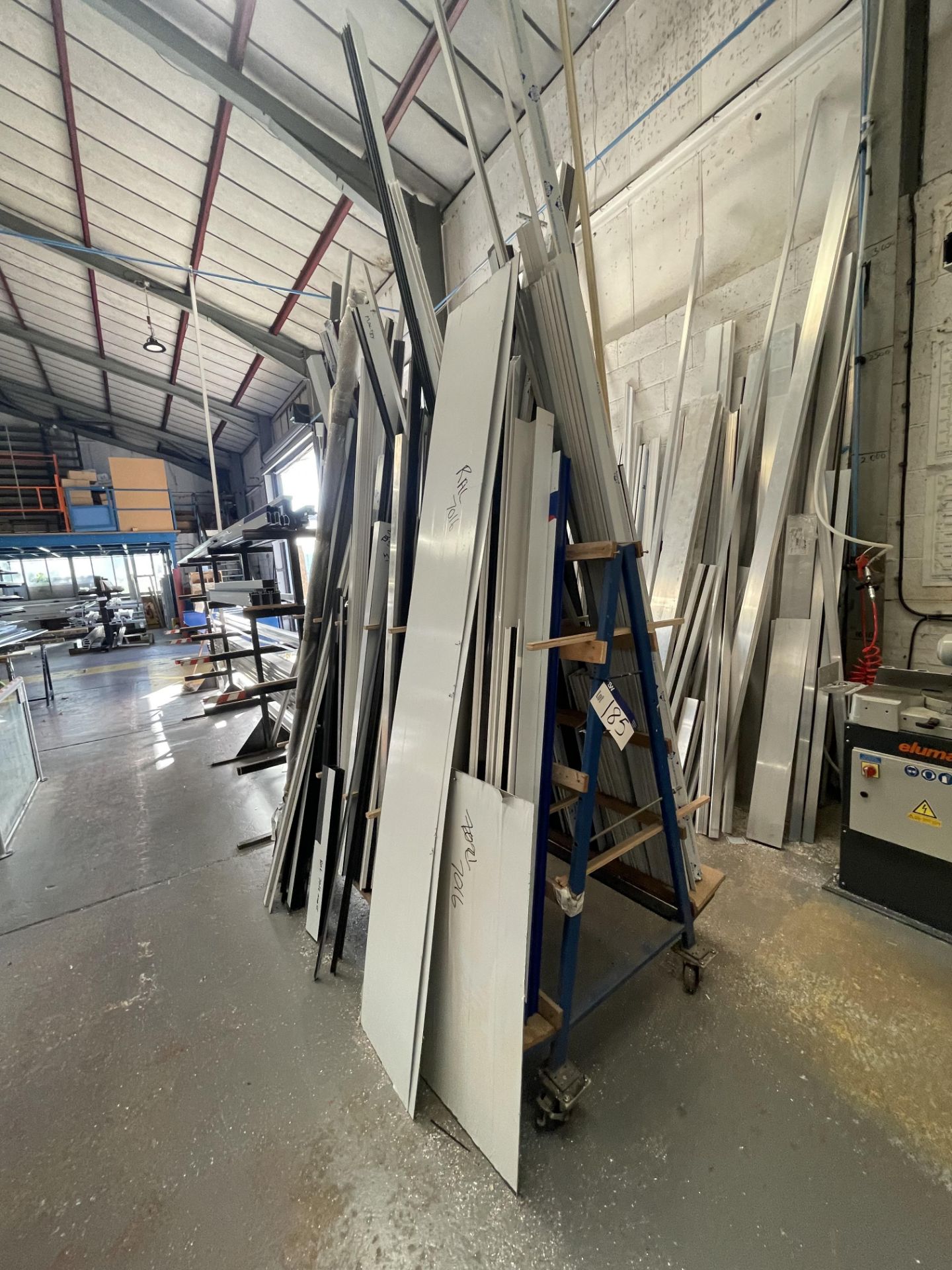 Assorted Lengths of Aluminium Glazing Profile, as set out on A-frame rack (rack excluded)Please read