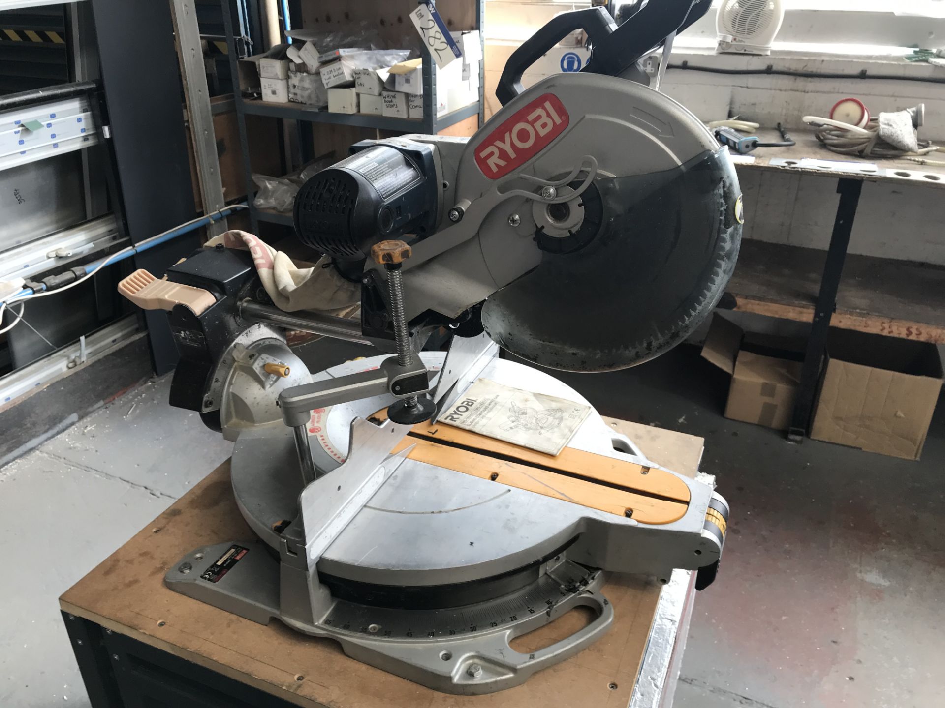 Ryobi EMS-1830SC Mitre Cutting Saw, serial no. 0905-001082, 110V, 240V with benchPlease read the - Image 2 of 3