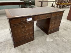 Double Pedestal Desk, approx. 1.6m x 760mm, fitted inlaid topPlease read the following important