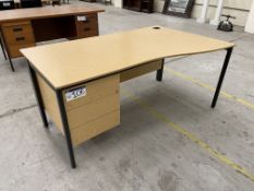 Wave Edge Desk, approx. 1.6m x 1m, fitted three drawersPlease read the following important