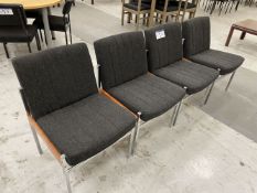 Four Charcoal Fabric Upholstered Steel Framed ChairsPlease read the following important notes:- ***