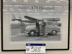 Framed Picture (1950 A70 Hereford scene alongside BOC Lockheed constellation)Please read the