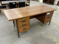 Bow-Fronted Double Pedestal Desk, approx. 1.9m x 880mmPlease read the following important
