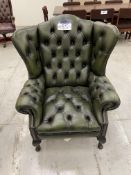 Green Leather Chesterfield Type ArmchairPlease read the following important notes:- ***Overseas