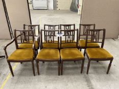 Eight Fabric Upholstered Chairs, including six stand chairs and two carver chairs (note – may not