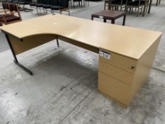 Desk, approx. 1.8m x 1.2m, with three drawer pedestalPlease read the following important