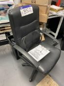 Two Leather Effect Swivel Office Chairs Please read the following important notes:- All lots must be