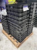 Approx. 42 Plastic Stacking Trays, each tray approx. 600mm x 400mm, as set out on palletPlease