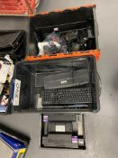 Contents of Three Boxes, including keyboards, docking stations, tools and equipment Please read