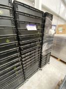Approx. 30 Plastic Stacking Trays, with transporter trolley, each tray approx. 600mm x 400mmPlease