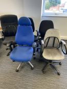 Five Fabric Swivel Office Chairs Please read the following important notes:- All lots must be