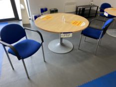 Round Table, with two fabric chairsPlease read the following important notes:- All lots must be