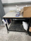 Two Tier Steel Framed Trolley, approx. 1m x 1mPlease read the following important notes:- All lots