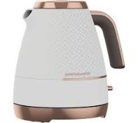 Six Boxed Unused Beko Kettle in White and Rose Gold, manufacturer’s model no. WKM8306W, asset no’s