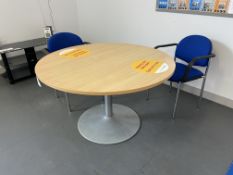 Round Table, with two fabric chairsPlease read the following important notes:- All lots must be