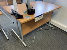 Beech Effect Cantilever Desk, 1.2m x 0.8m, with three drawer pedestalPlease read the following