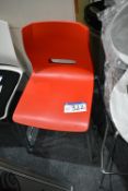 Two Plastic Moulded Seat Stand Chairs (note this l