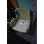 Fabric Upholstered Swivel Armchair (note this lot