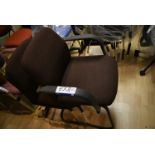 Three Fabric Upholstered Cantilever Framed Chairs,