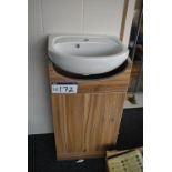 Vanity Cabinet, with ceramic sink (note this lot i