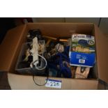 Assorted Equipment in Cardboard Box, including han