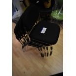 Five Fabric Upholstered Steel Framed Stand Chairs