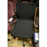 Mesh Type Fabric Upholstered Swivel Armchair (note