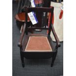 Wood Framed Commode Armchair (note this lot is not