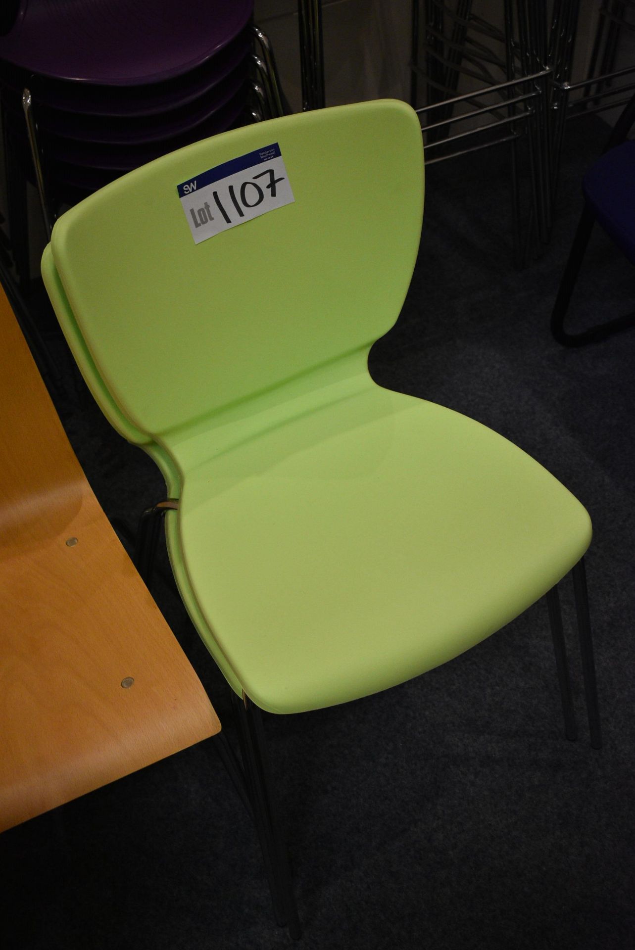 Two Plastic Moulded Seat Stand Chairs (note this l